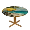 thumbnail image 3 of WYYP 0_3 (33) Round Tablecloth Outdoor Picnic Camping and Indoor Kitchen Dining Party 100% Polyester Fiber Waterproof White, 3 of 8