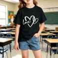 thumbnail image 2 of HGIEYS Girls Short Sleeve Tee Shirts Kids Summer Crewneck Tops 8-10 Years, 2 of 4