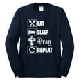 thumbnail image 2 of Eat Sleep Pray Repeat for Christians Faith | Mens Inspirational/Christian Long Sleeve T-Shirt, Navy, Medium, 2 of 3