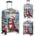 thumbnail image 2 of Merry Christmas Bernese Mountain Dog Enjoys Woofmas Winter Xmas Holiday Travel Luggage Cover Berner Lover Gifts Suitcase Dust Protective Decor - 02022, 2 of 5