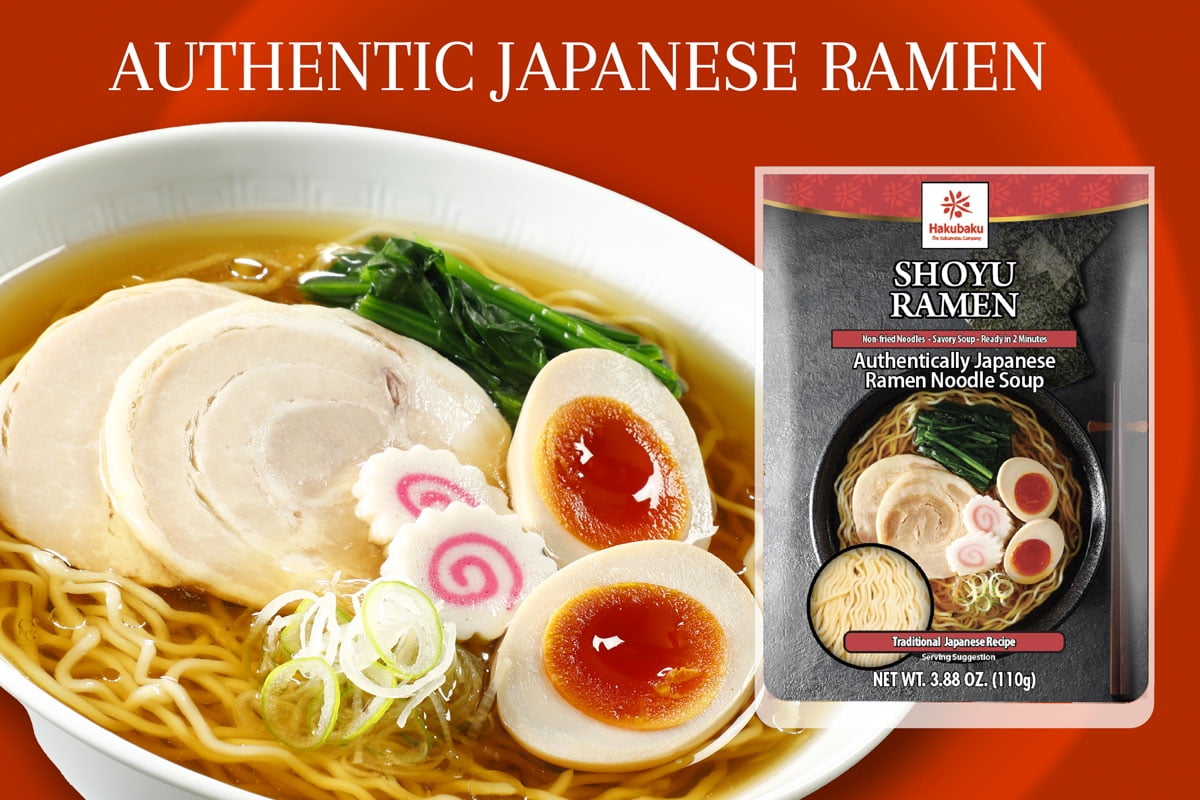 Hakubaku Authentic Japanese Ramen Noodles Variety Pack, 8 Pouches Shio, Shoyu, Tonkotsu, Miso