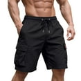 thumbnail image 4 of Athletic Shorts for Mens Drawstring Elastic Waist Sweatpants Athletic-Fit Quick-Dry Baggy Shorts Pants Absorb Sweat Loose Casual Beach Shorts Workout Running Gym Shorts with Pockets, 4 of 7
