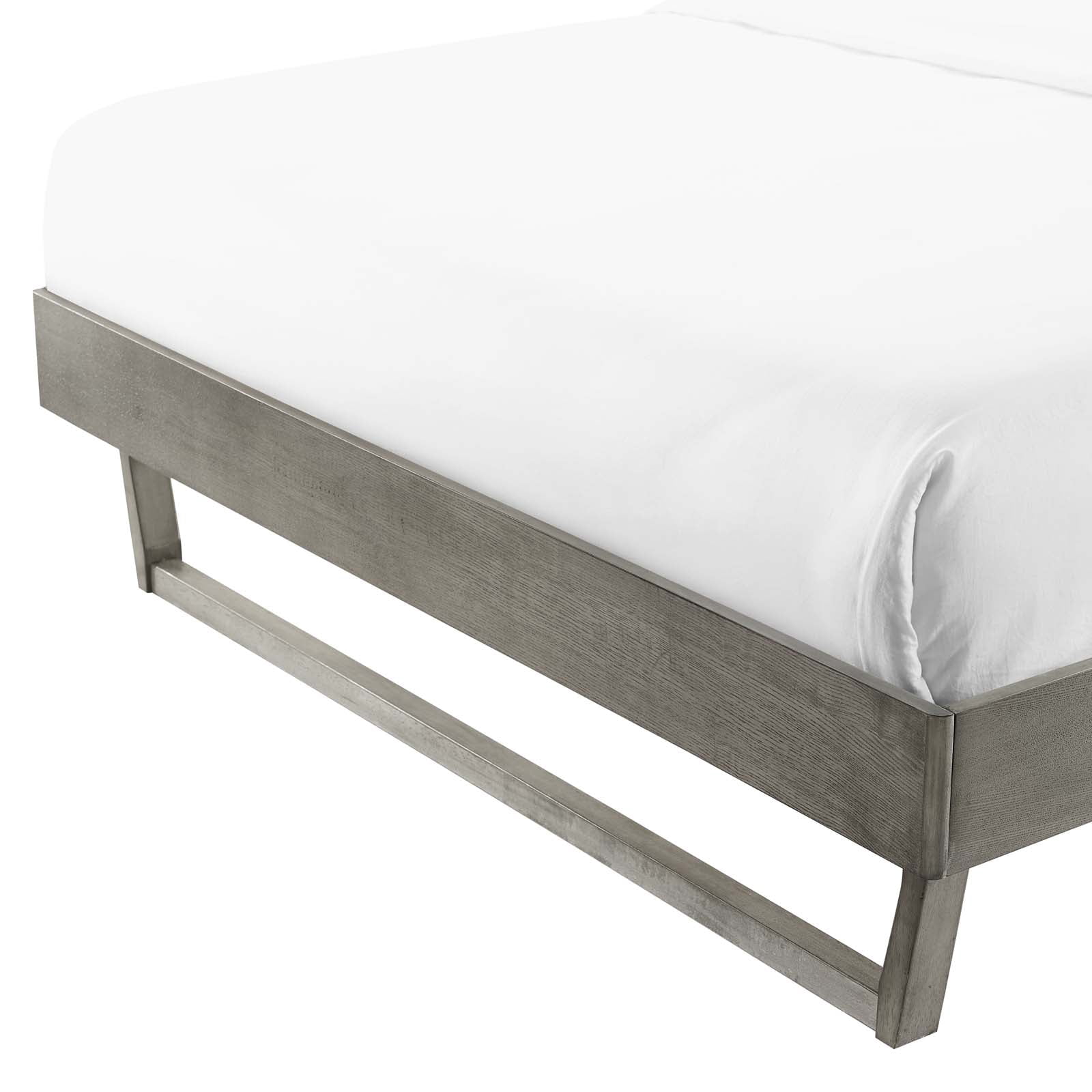 Platform Bed Frame, King Size, Wood, Grey Gray, Modern Contemporary Urban Design, Bedroom Master Guest Suite