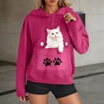 thumbnail image 2 of Levmjia Womens Hooded Sweatshirts Fashion Printed Round Neck Long Sleeve Casual Pullover Tops Work Home Soft Comfortable Breathable Holiday Everyday Wear, 2 of 7