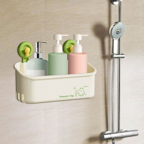 TIMIFIS Toothbrush Holders Dopamine Sucker-Type Storage Box Wall-Hanging Bathroom Shelf Toiletries Mouth Rack without Punching A Shelf