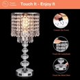 thumbnail image 3 of Acaxin Crystal Table Lamps for Bedroom Nightstand - Touch Bedside Lamps with Two USB Charging Ports Silver, 3 Way Dimmable Small Glam Lamp for Girls, Night Stand Lamp for Living Room, 3 of 7