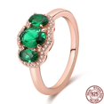 thumbnail image 1 of Anillos de plata 925 para mujer, joyería Popular de cristal azul, flor de Corazón Dorado, fiesta de boda, oro rosa, venta al por mayor, 1 of 4
