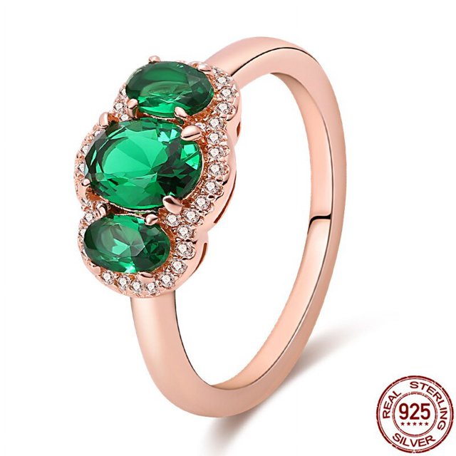 Anillos de plata 925 para mujer, joyería Popular de cristal azul, flor de Corazón Dorado, fiesta de boda, oro rosa, venta al por mayor