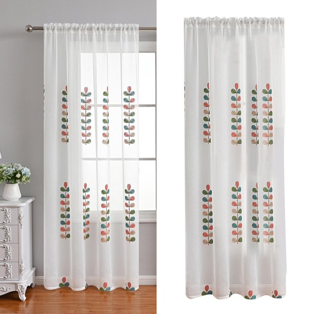 Cortina de gasa con estilo para ventana, cortinas de gasa de privacidad translúcidas, cortina de tul semitransparente para patio, Hotel, habitación de Bolsillo para barra Macarena Cortina de gasa