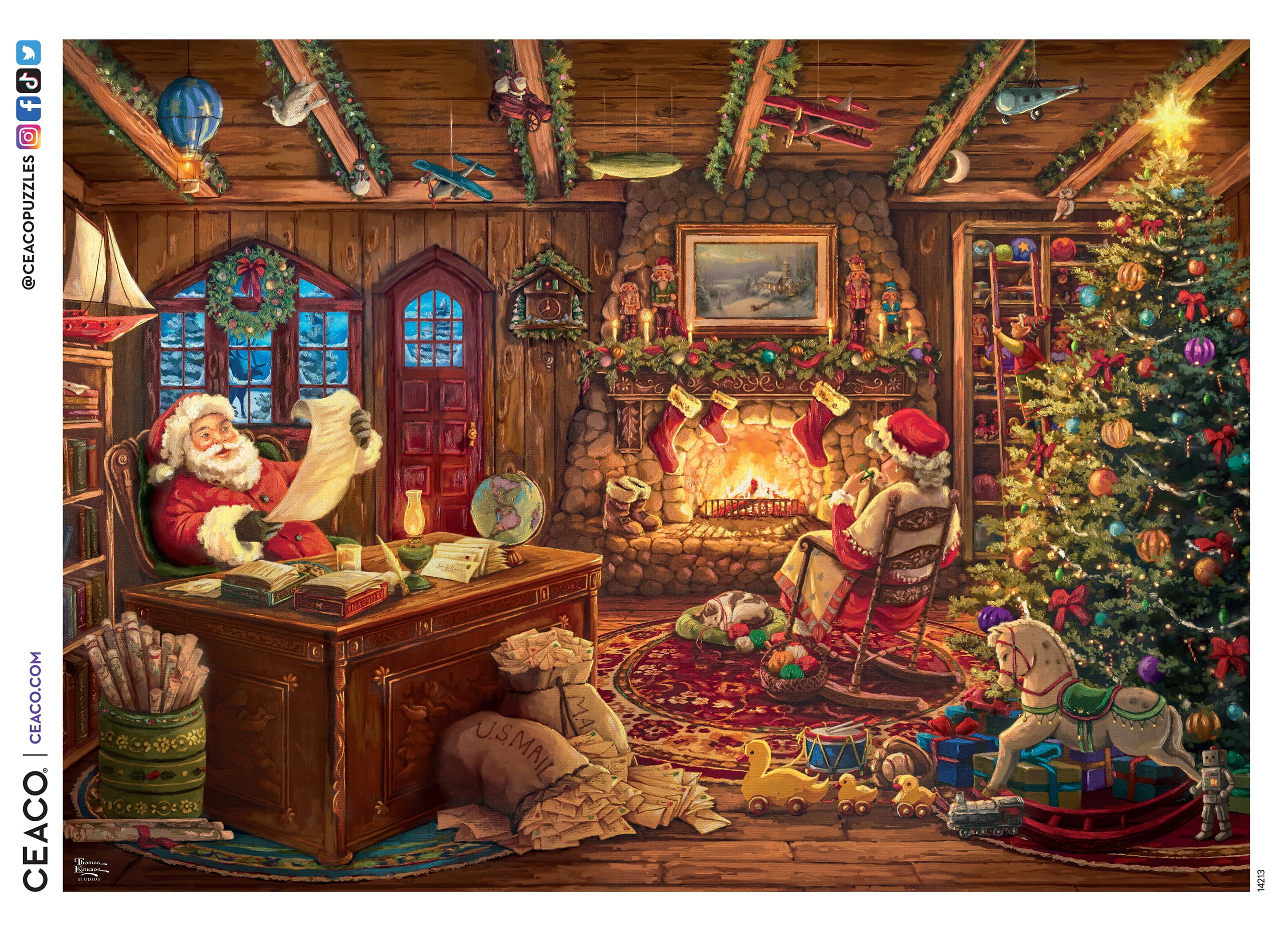 Buffalo Games Santa Checking his List 1000-Piece Interlocking Jigsaw Puzzles for Adults Ages 14+