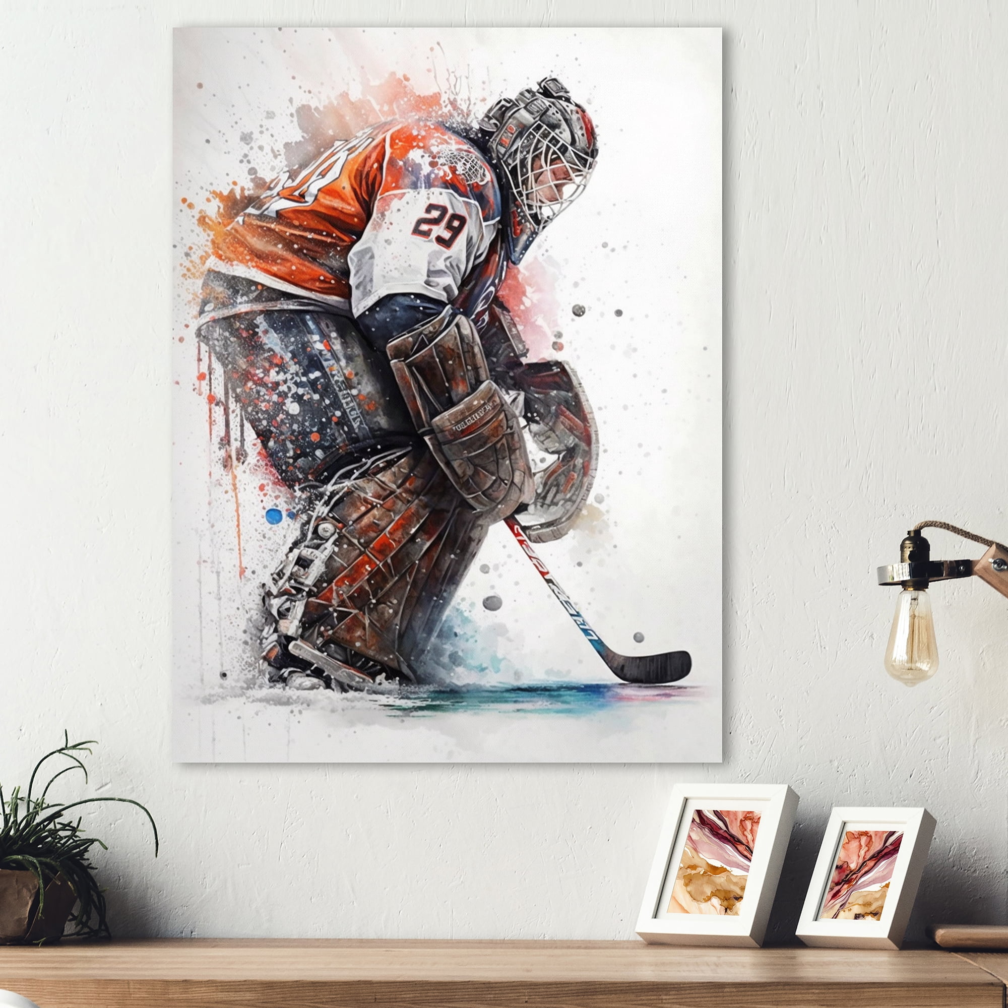 Designart Goal Keeper During Hockey Game IV Canvas Wall Art