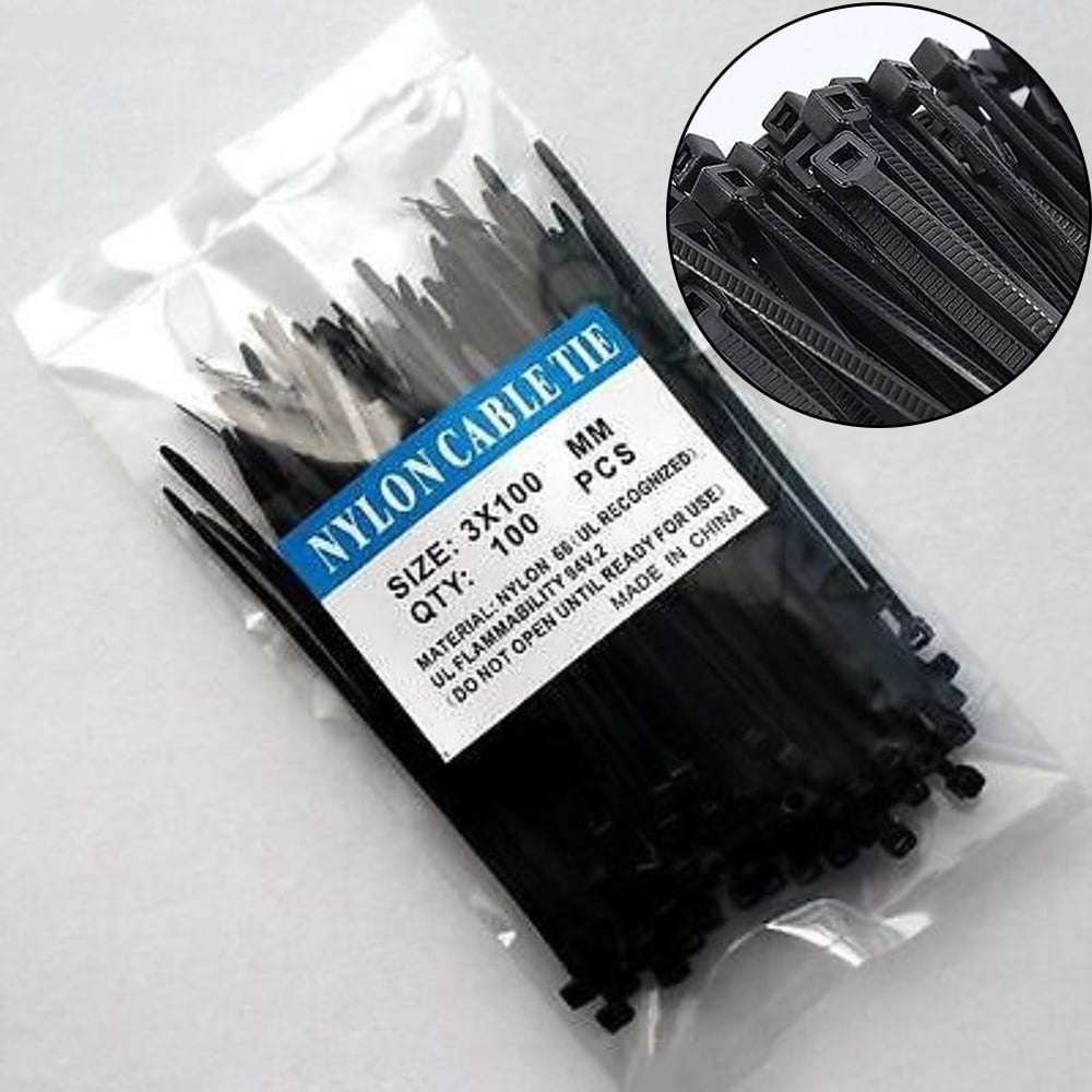 100pcs/Pack 3*100mm Nylon Network Plastic Cable Wire Zip Cord Cable Ties Useful 