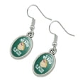 thumbnail image 2 of My Lizard's Beard is Better than Yours Bearded Dragon Novelty Dangling Drop Oval Charm Earrings, 2 of 3