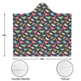 thumbnail image 3 of Wearable Blanket,DarkBlue Colorful Dinosaurs Pattern Hooded Wearable Flannel Blanket for Adults & Teens,Winter Poncho Shawl Wrap Cape Cozy Anti-Pill,50"x60", 3 of 5