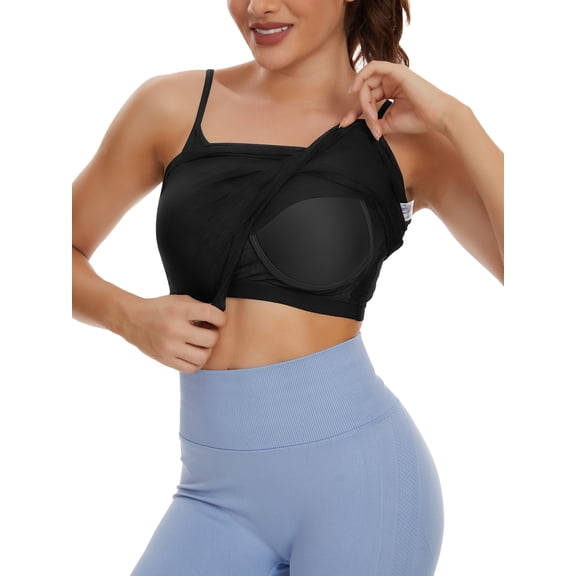 COMFREE Women's Camisole with Built in Bra Adjustable Spaghetti Straps Tank Top Cami Comfort S-2XL