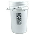 thumbnail image 2 of 7 Gallon HDPE Bucket - White, Heavy Duty - 100 Mil, FDA Compliant - with Handle & Nesting Design - for Storage, Baseball, Industrial, Food Use, 2 of 2