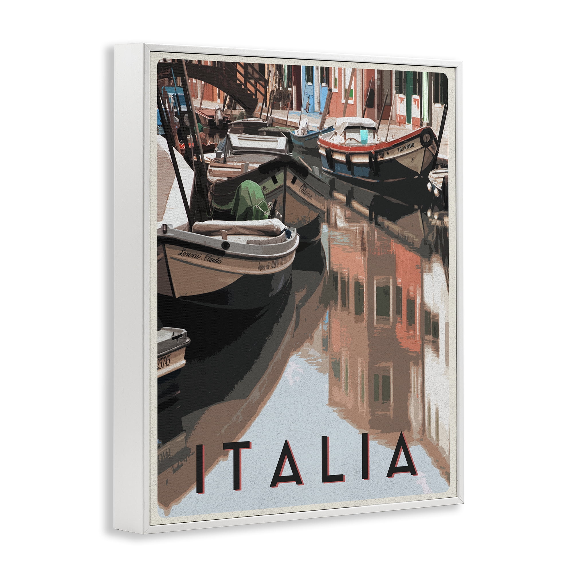 Stupell Industries Italia Canal Poster White Framed Giclee Art, design by Shelley Lake