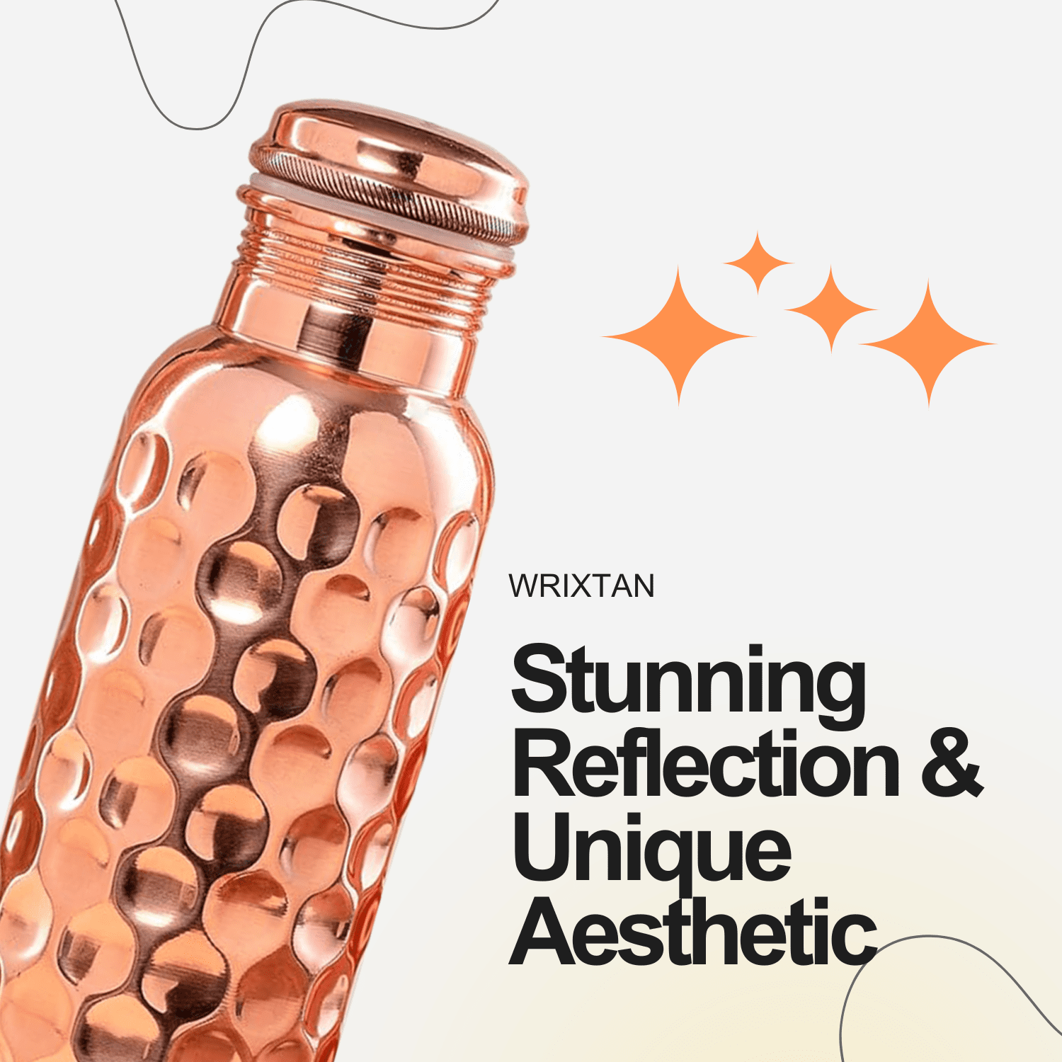 Wrixtan Diamond Copper Water Bottle, 1 Liter