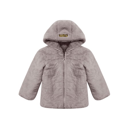 MSemis Kids Girls Hooded Thick Overcoat Animal Pattern Outwear for Warm Winter Grey 8