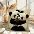 thumbnail image 5 of Lilixerw 3D Panda Animal Embroidery Plush Pillow Cover,Short-Pile Plush Print Cute Animal Pillowcase for Living Room Bedroom Decor,18 x 18 Inch Spring Home Cushion Case, 5 of 6