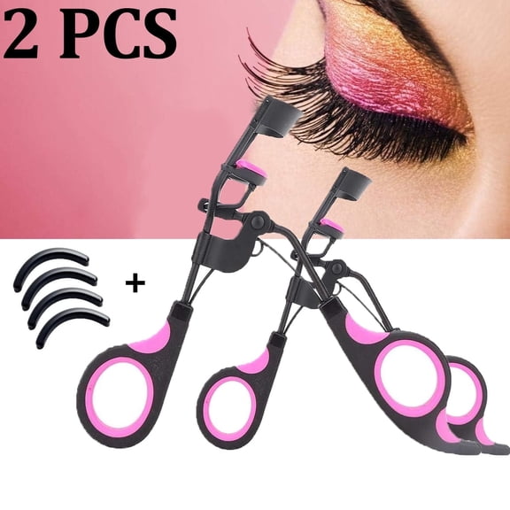 2 Pack The C Curl Eyelash Curler,Mini Portable Eyelash Curler Makeup Tool with Non-Slip Finger Grip, Longlasting Lash Curls for All Eye Shapes, Get Perfect Curl in 5 Seconds