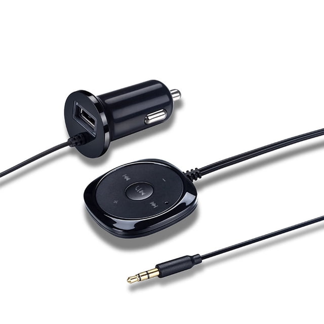 Kit de Voiture Bluetooth Récepteur Bluetooth, Adaptateur Audio Mains Libres Bluetooth avec Microphone Intégré, Clip de Ventilation, Chargeur de Voiture USB 2.1A