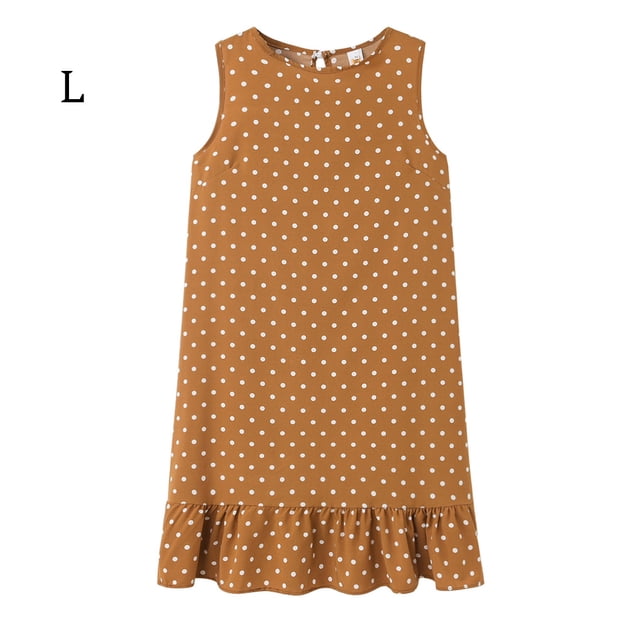 Sonducket Vestido de mujer Punto Ropa sin mangas Ropa suelta Vestido de tanque con volantes sueltos Vestidos Caqui L Sonducket AP002113-03