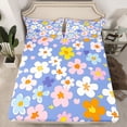 thumbnail image 2 of Feelyou Cherry Blossoms Full Size Sheets, Cartoon Flower Floral Bed Sheets, Teens Kids Girls Women Sheet Sets, Breathable Home Decor, 4pcs, 2 of 7