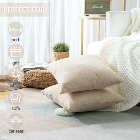 Decorative Throw Pillows Covers Set Of 2 Stellhome Linen Throw