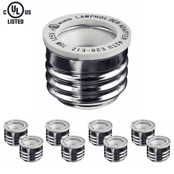 TORCHSTAR E26 to E12 Adapter - Medium Screw (E26/E27) to Candelabra Screw (E12) Socket Reducer Adapter Converter, Heat-Resistant, Anti-Burning, No Fire Hazard, Pack of 2