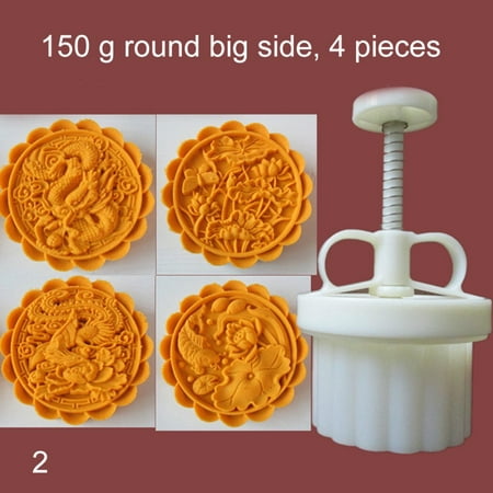

HLONK 150g Cookie Stamps Moon Cake Mold Thickness Adjustable Christmas Cookie Press DIY Hand Press Cutter