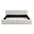 thumbnail image 7 of Christopher Knight Home Minimalist Chenille Queen Upholstered Bed, Tufted Checkerboard Headboard, Light Beige, 7 of 7