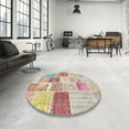 thumbnail image 4 of Ahgly Company Machine Washable Indoor Round Contemporary Orange Salmon Pink Area Rugs, 9' Round, 4 of 7