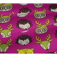 thumbnail image 5 of oneOone Cotton Jersey Fuschia Pink Fabric Cute Animal Face Pattern Sewing Craft Projects Fabric Prints By Yard 58 Inch Wide, 5 of 6