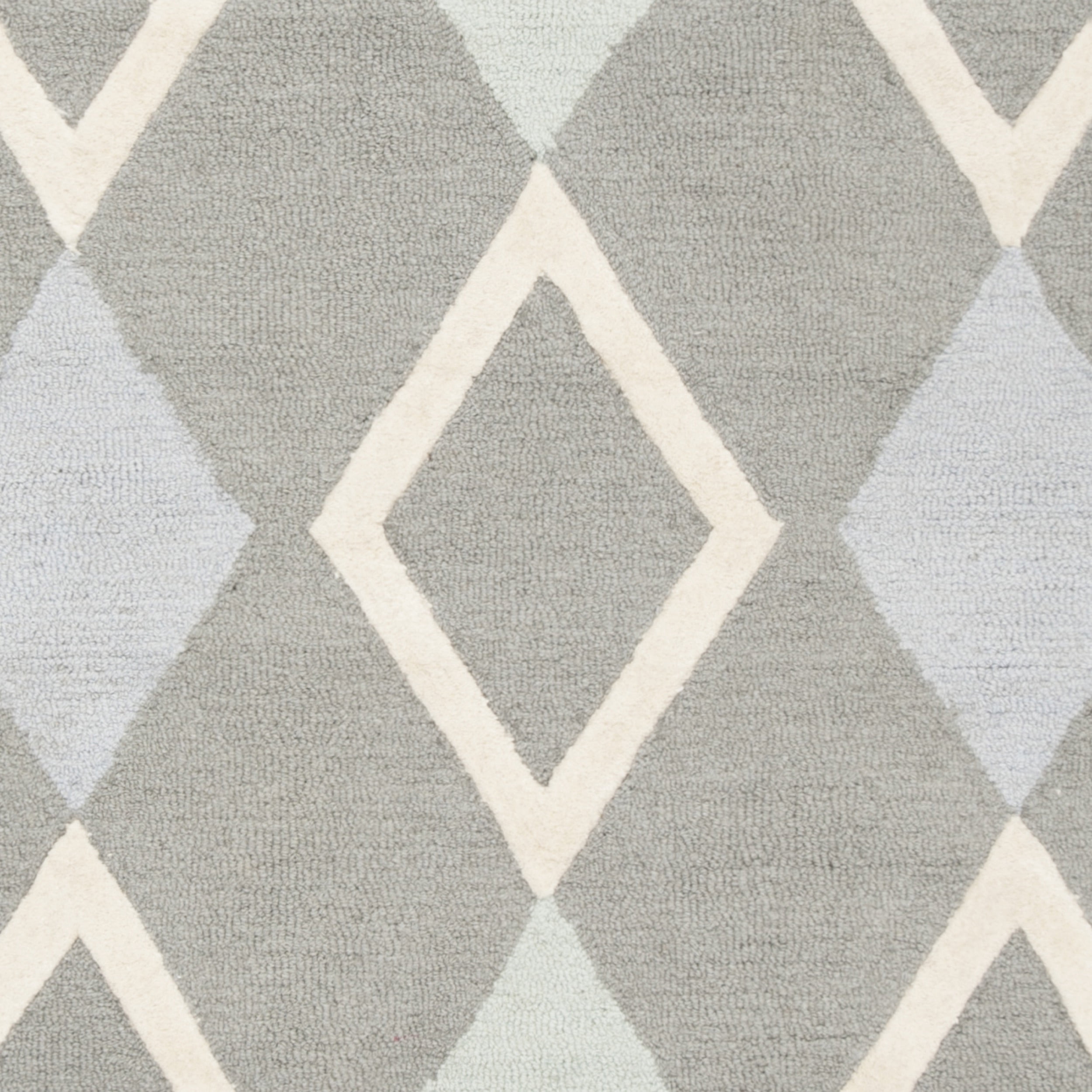 SAFAVIEH Kids Diamonds Wool Area Rug, Grey/Multi, 5' x 7'