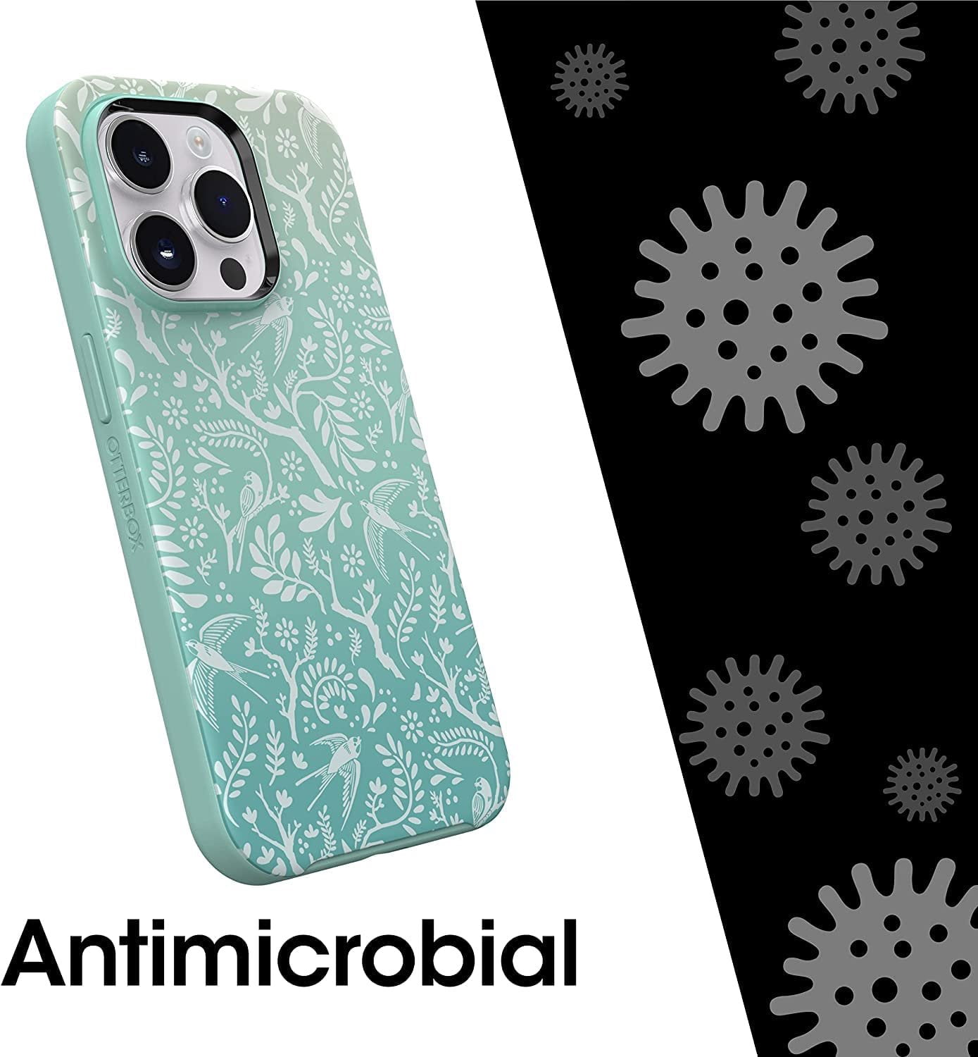 OtterBox Symmetry Series+ Antimicrobial Case with Magsafe for iPhone 14 Pro Only - Non-Retail Packaging - Feathers and Ferns Green