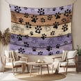 thumbnail image 2 of Purple Brown Tapestry for Bedroom Wall Hanging Tapestry, Rustic Farmhouse Dog Paw Vintage Ceiling Backdrop Tapestries Poster Blanket Wall Decor for Teens Room Living Room Dorm 59" x 79", 2 of 8
