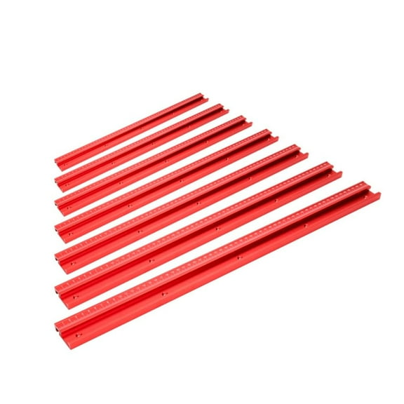 300-1220mm Red Aluminum Alloy 45 Type T-Track with Scale Woodworking T-slot Miter Track for Table Saw Router Table