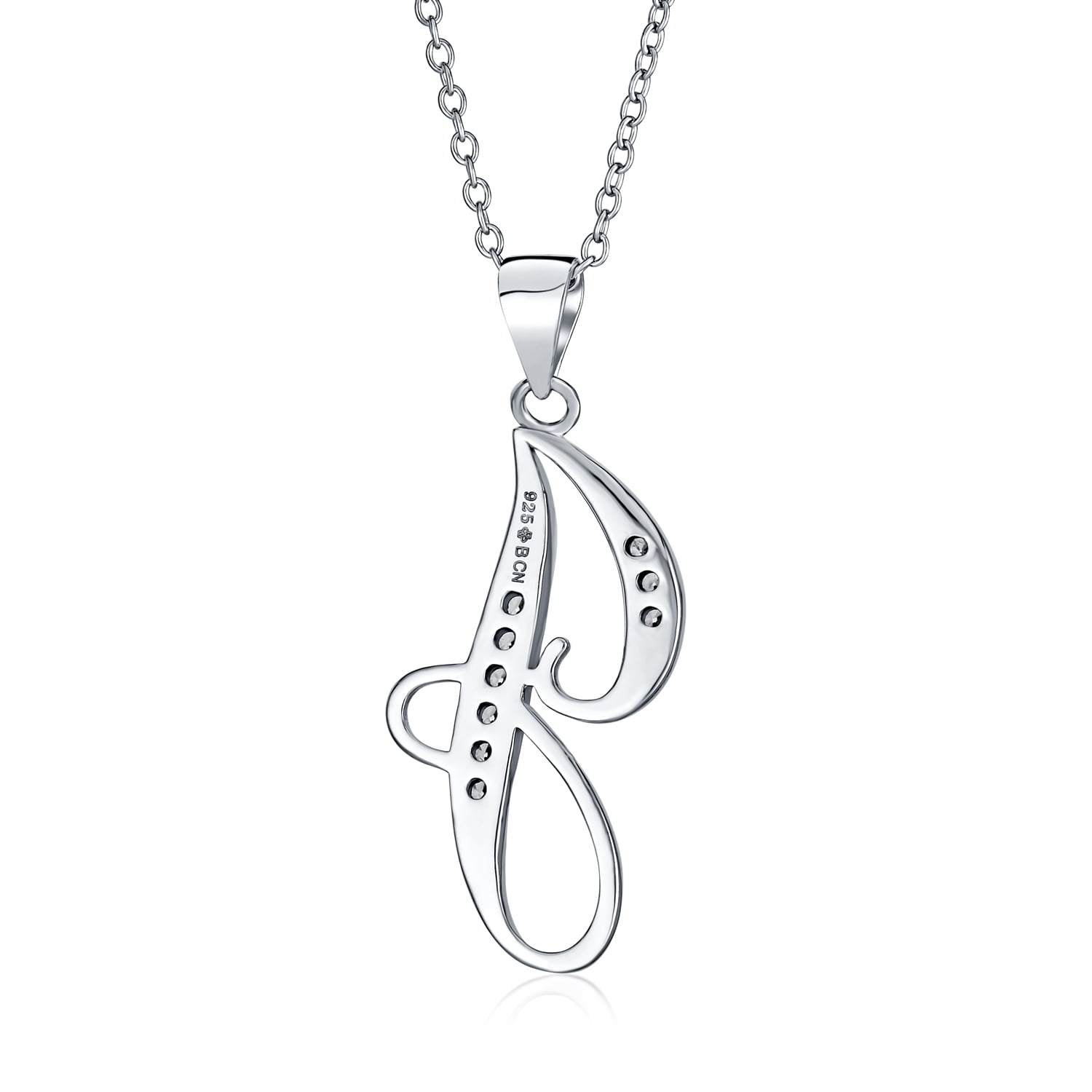 Collier Initiale Argent Sterling .925 - Lettre A-Z Round Disc - Chaine 18 Pouces - Cadeau Minimaliste Femme