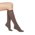 thumbnail image 5 of 6 Pairs Women’s Sheer Knee Massage Socks with Reinforced Toe and Base Stay up Band (Mink), 5 of 9