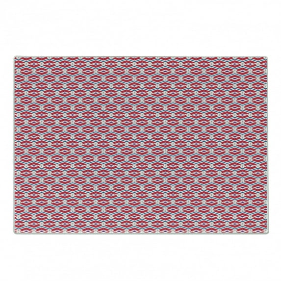 Geometric Cutting Board, Creative Symmetric Contemporary Zigzags and Rhombuses, Decorative Tempered Glass Cutting and Serving Board, in 3 Sizes, by Ambesonne