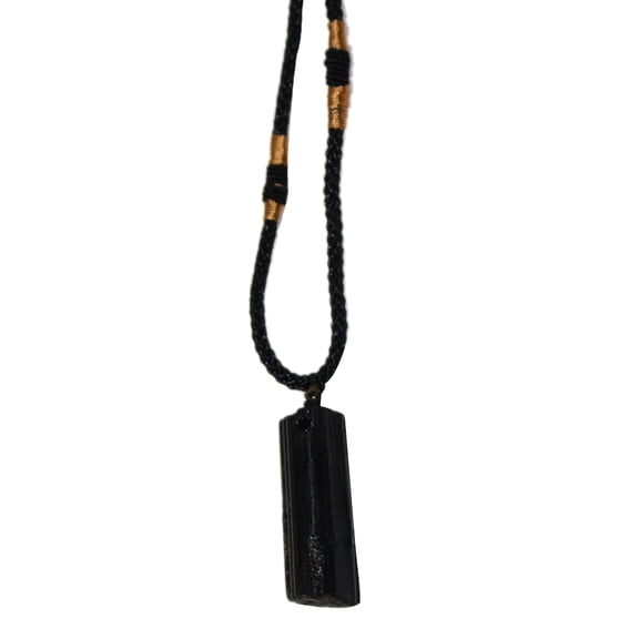 Joernso Rope Necklace Faux Tourmaline Stone Pillar Pendant Fashion Unisex Necklace Jewelry for Party