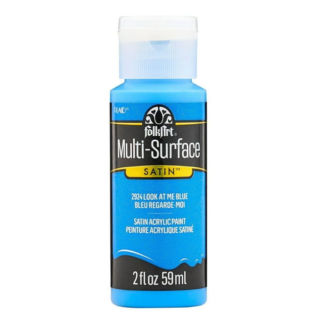 FolkArt Multi-Surface Satin Acrylic Paint, 2 fl. oz., Look At Me Blue