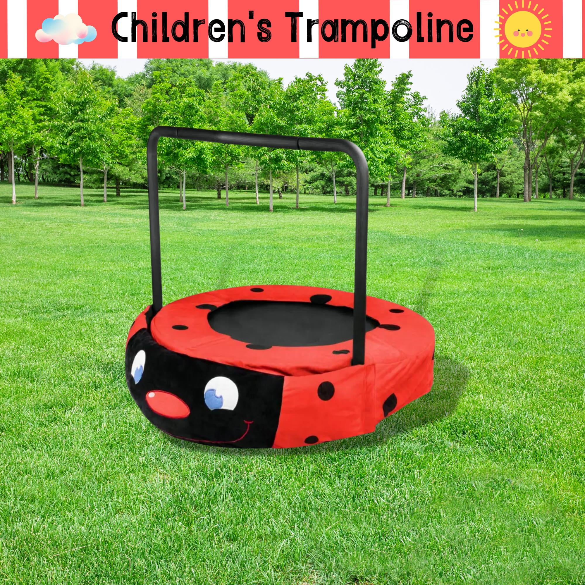 Seizeen 36’’ Kids Trampoline, Toddler Trampoline Foldable Rebounder with Handle, Mini Trampoline Ladybug Small Trampoline for Indoor Outdoor, Gift for 3-7 Years