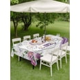 thumbnail image 4 of Outdoor Tablecloths with Umbrella Hole & Zipper, Happy Birthday Rectangle Tablecloth 60x120 Inch, Gradient Purple Dress Crown Carriage Flowers Waterproof Table Cloth, Patio/Pool/Picnic Table Covers, 4 of 8