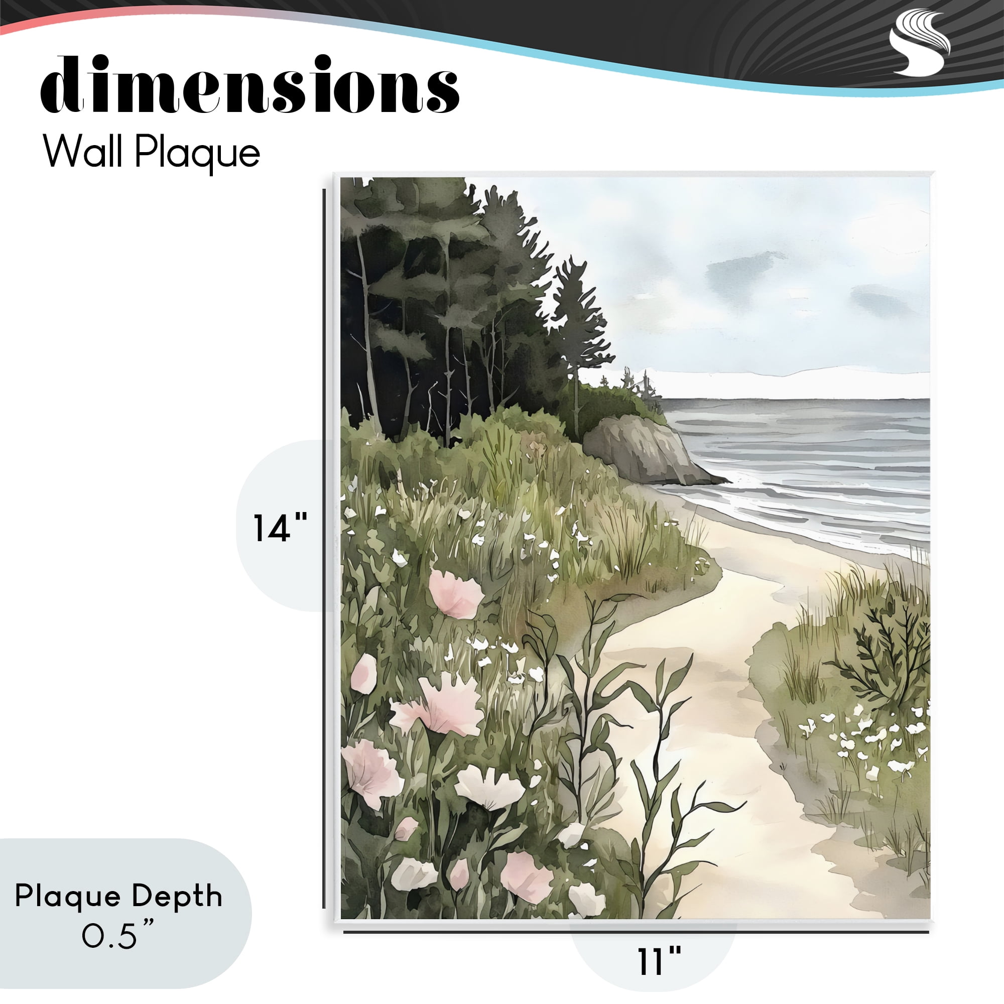 Stupell Industries Coastal Calm Floral Pathway Wall Plaque Art, design by Riley B