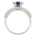 thumbnail image 4 of 1.66 ct Brilliant Round Cut Blue Sapphire 14k White Gold Solitaire with Accents Engagement Bridal Wedding Ring Band Set size 10.5, 4 of 7
