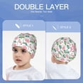 thumbnail image 6 of Xecao Lotus Flower Print Beanie Hat Toddler Girls Boys, Baby Hats Winter Warm Knitted Thermal, Kids Winter Caps, 6 of 7