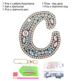 thumbnail image 3 of Llaveros de arte de diamante Uxcell, 1 PCS Llaveros de pintura de arte de diamante Letras Kit de iniciales DIY Llave 5D C, 3 of 5