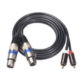thumbnail image 1 of 1.5m 4.9ft Copper Dual XLR Female to Dual RCA Male Audio Signal Patch Cable, 1 of 9